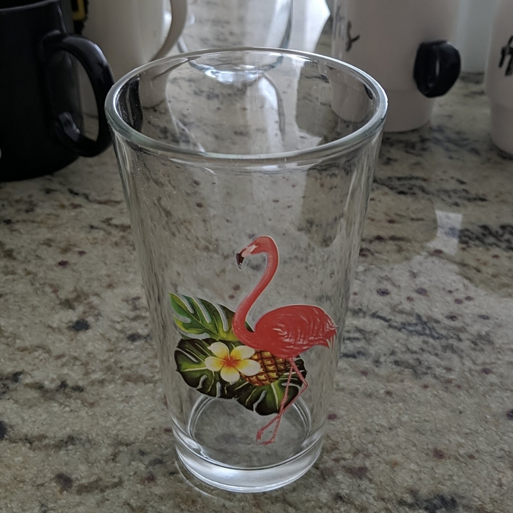 6/$25 Collectible Flamingo Thick Beer Glass